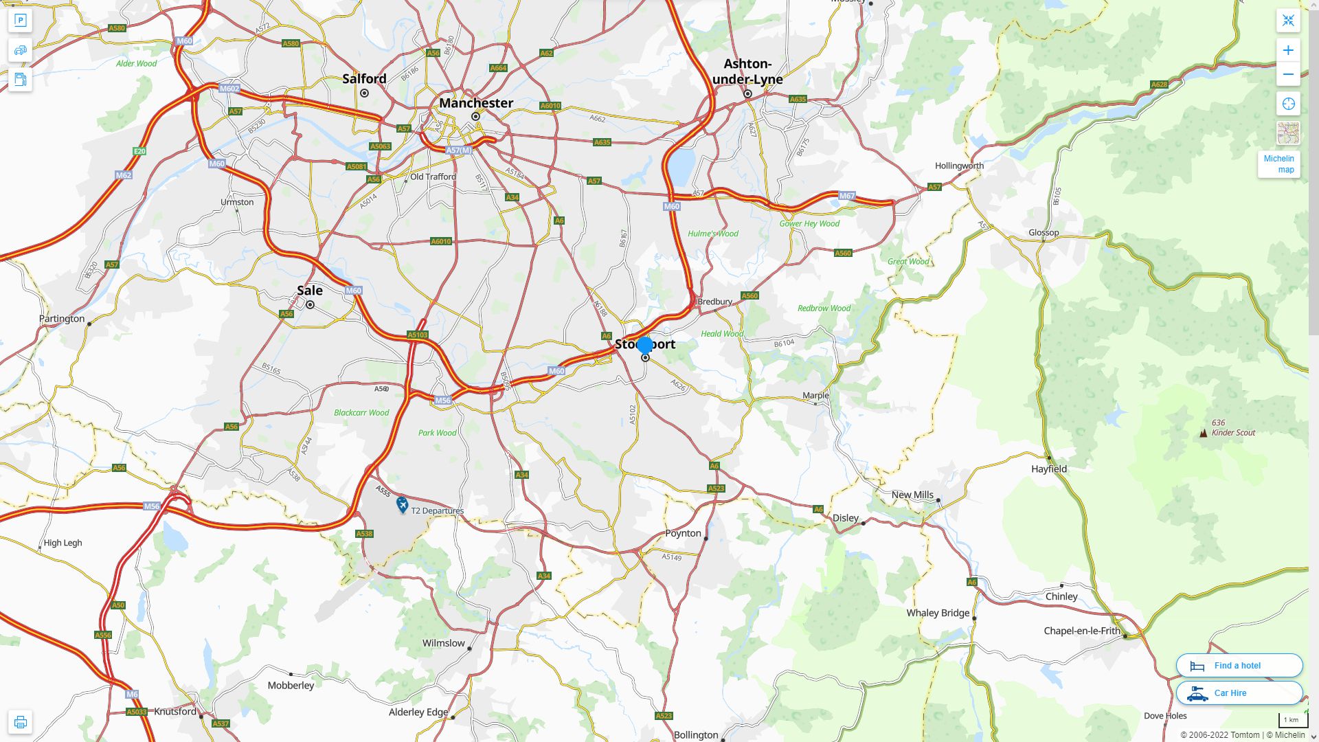 Stockport Royaume Uni Autoroute et carte routiere